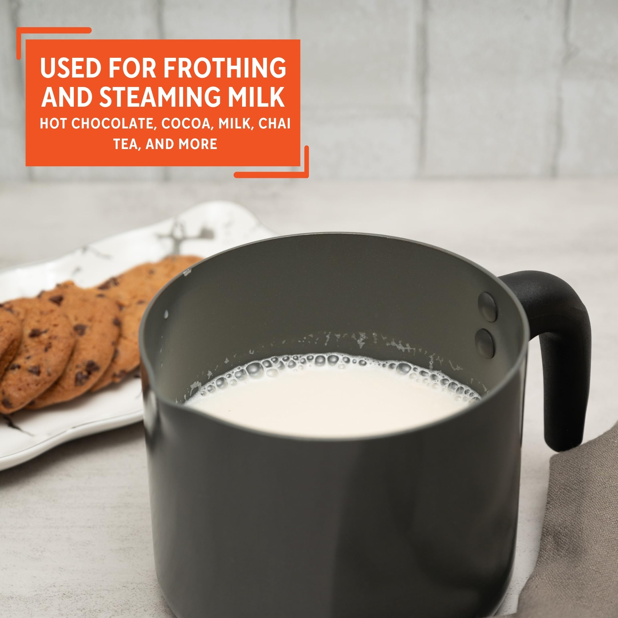 IMUSA 1.3 Qt Ceramic NonStick Milk Pot with Pour Spout – PFAS Free Aluminum Saucepan for Coffee, Sauces, Soups, Stews, Hot Beverages – Gray Finish - Image 6