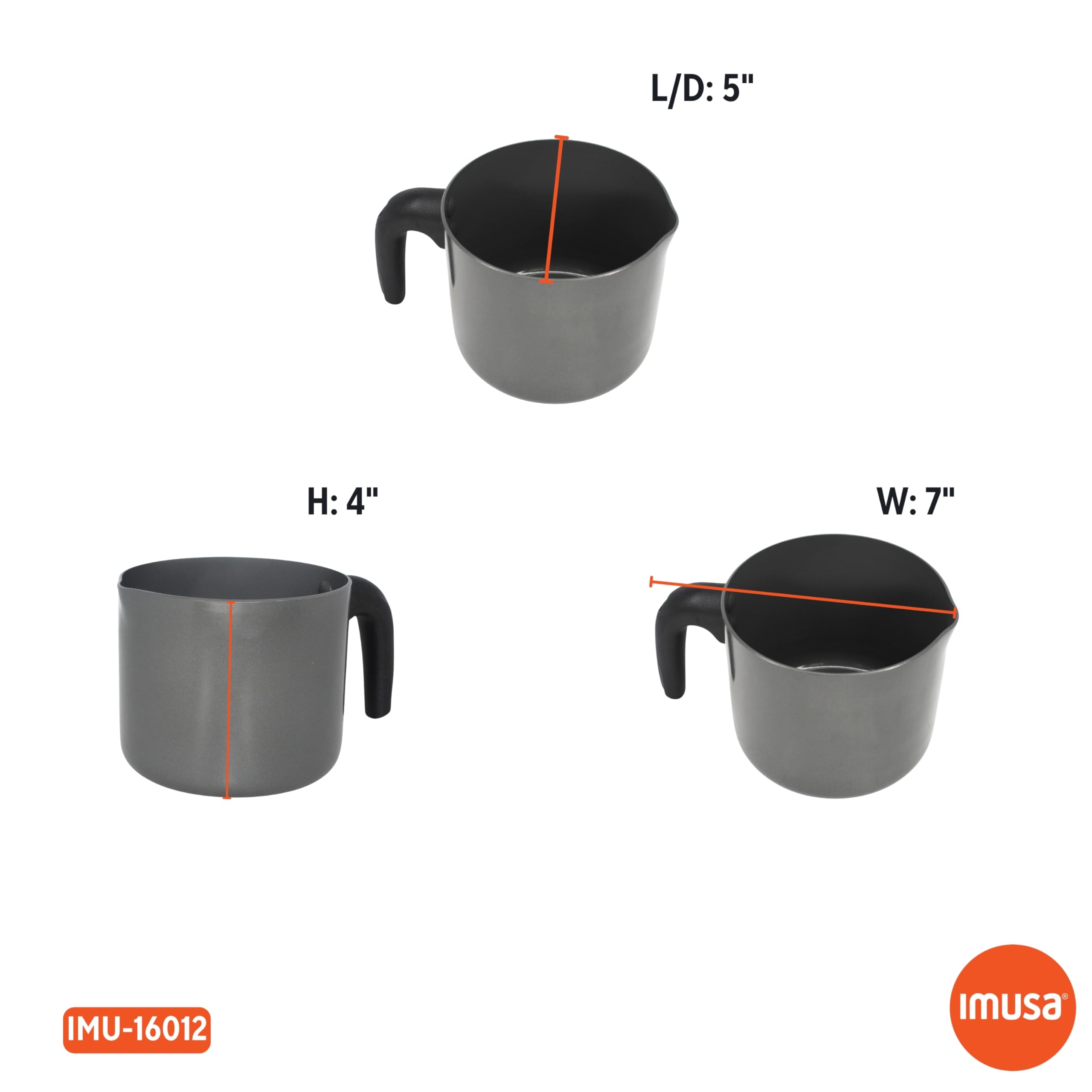 IMUSA 1.3 Qt Ceramic NonStick Milk Pot with Pour Spout – PFAS Free Aluminum Saucepan for Coffee, Sauces, Soups, Stews, Hot Beverages – Gray Finish - Image 8