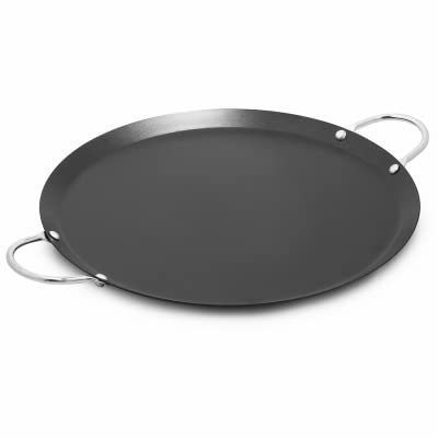 IMUSA 11in Carbon Steel Nonstick Round Comal with Metal Handles, Black - Image 5