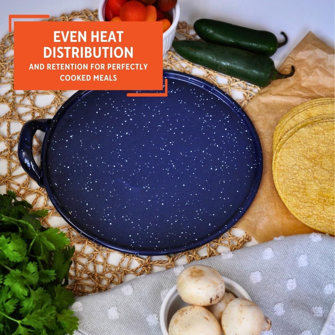 IMUSA 11in Enamel Comal, Blue - Image 4