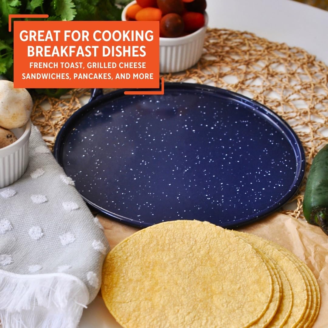 IMUSA 11in Enamel Comal, Blue - Image 5