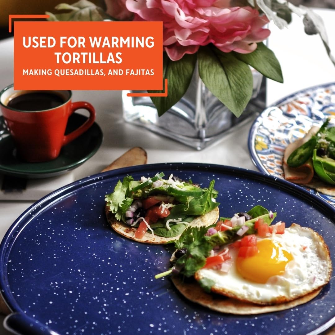 IMUSA 11in Enamel Comal, Blue - Image 6