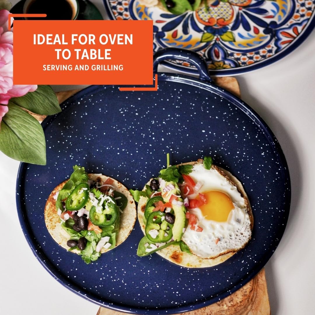 IMUSA 11in Enamel Comal, Blue - Image 7