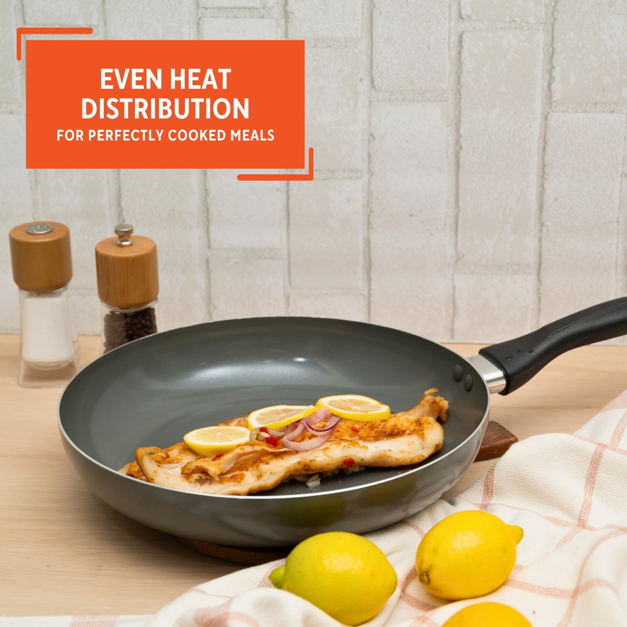 IMUSA 12-Inch Ceramic Nonstick Frying Pan – Large Gray Aluminum Skillet with Cool-Touch Handle, Ideal for Sautéing, Stir-Frying & Searing– Healthy Non-Stick Cookware for Home Kitchen - Image 5