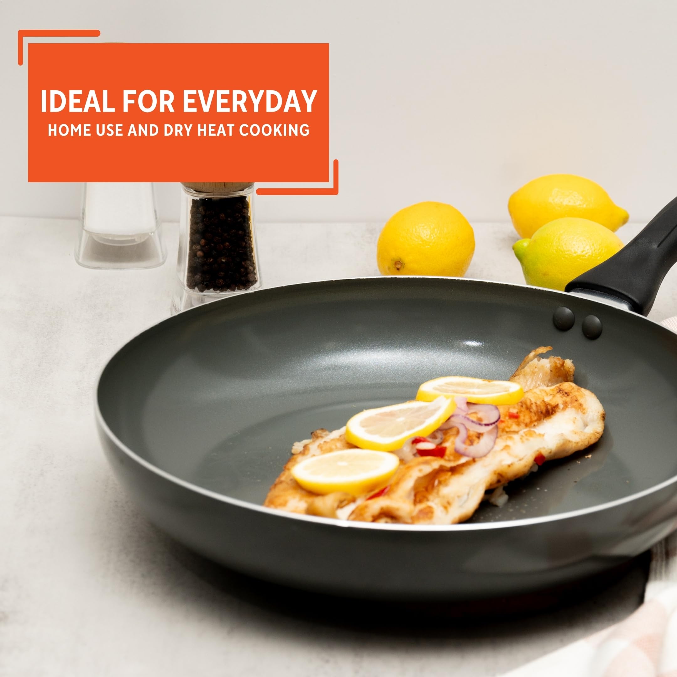 IMUSA 12-Inch Ceramic Nonstick Frying Pan – Large Gray Aluminum Skillet with Cool-Touch Handle, Ideal for Sautéing, Stir-Frying & Searing– Healthy Non-Stick Cookware for Home Kitchen - Image 7