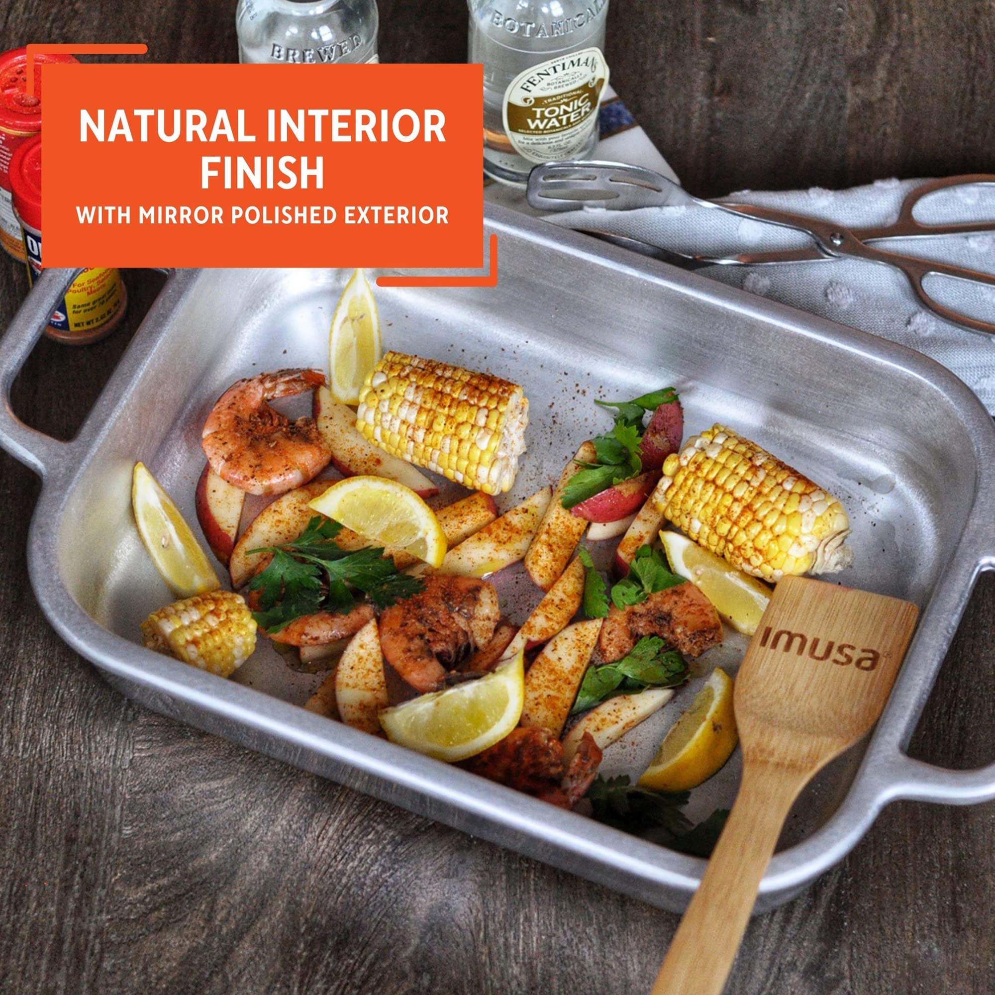 IMUSA 13.5x10in H. Cajun Cast Aluminum Roaster/Baking pan - Image 4