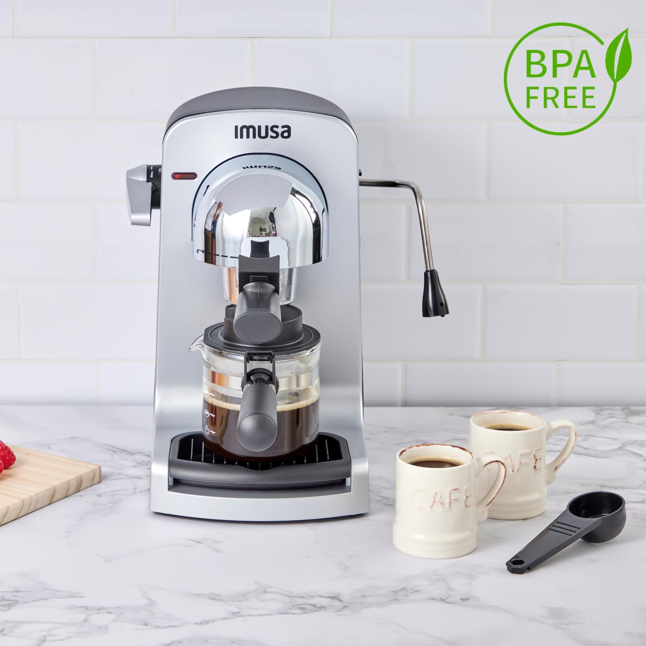 IMUSA 4cup Electric Bistro Espresso Cappuccino Maker, Silver - Image 3