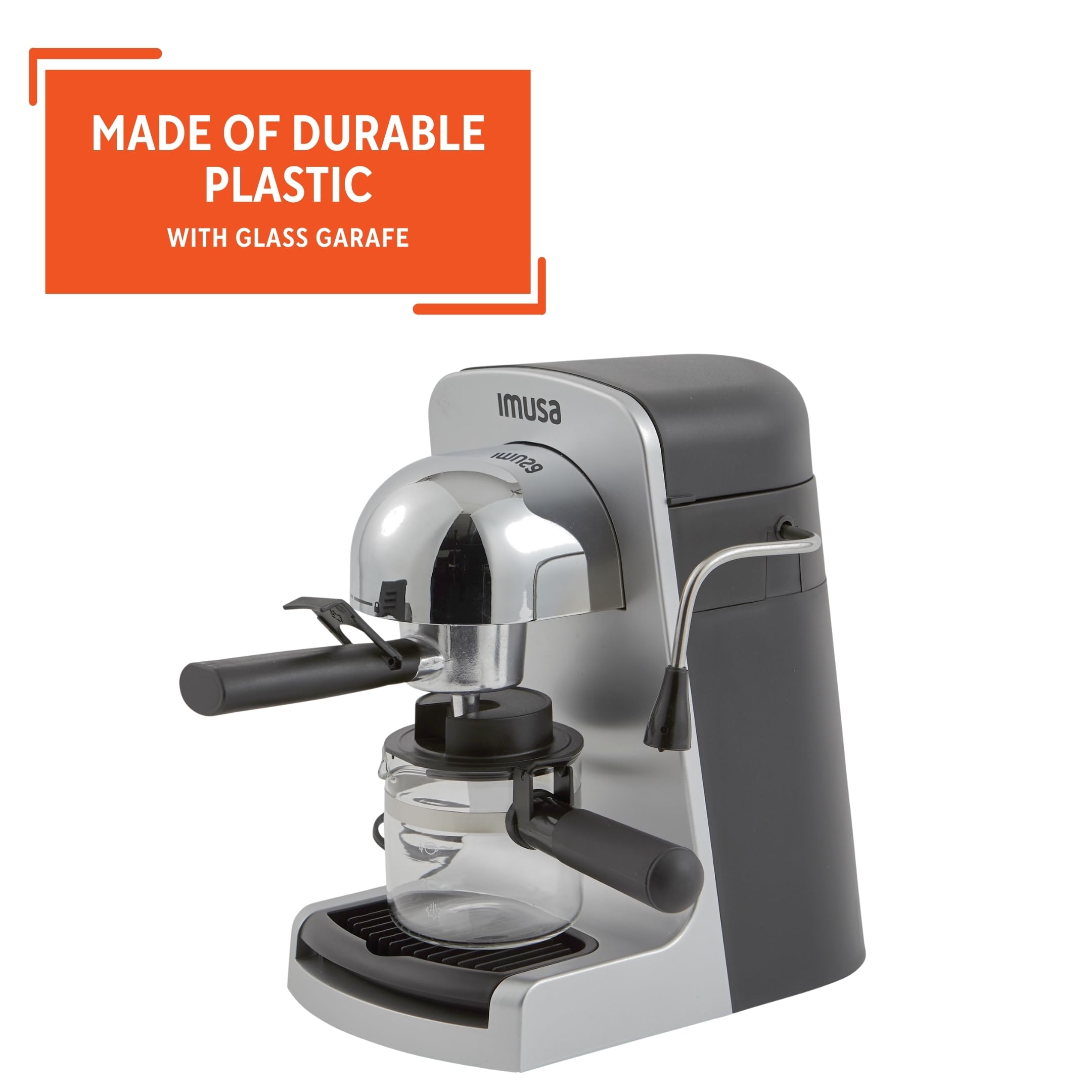 IMUSA 4cup Electric Bistro Espresso Cappuccino Maker, Silver - Image 4