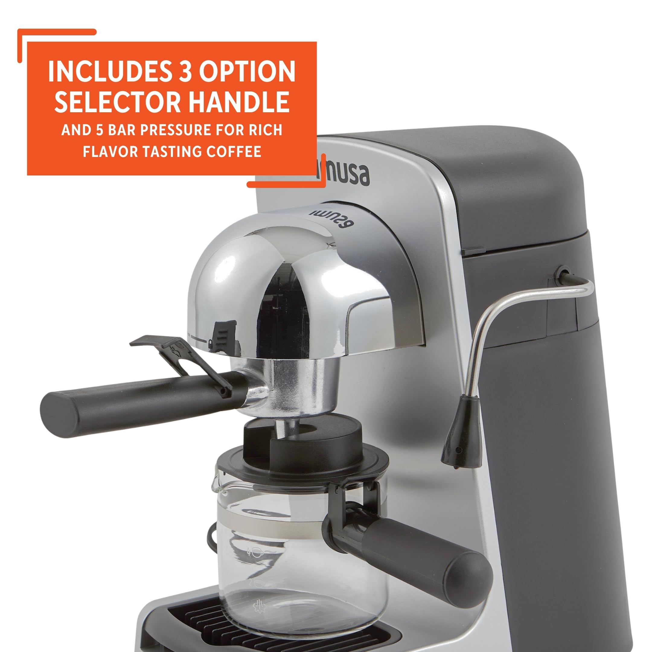 IMUSA 4cup Electric Bistro Espresso Cappuccino Maker, Silver - Image 5