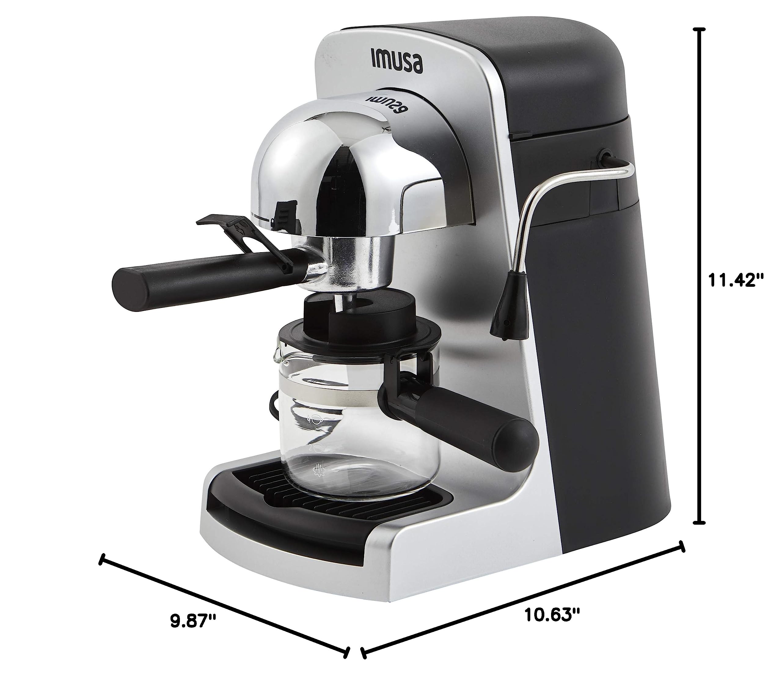 IMUSA 4cup Electric Bistro Espresso Cappuccino Maker, Silver - Image 9