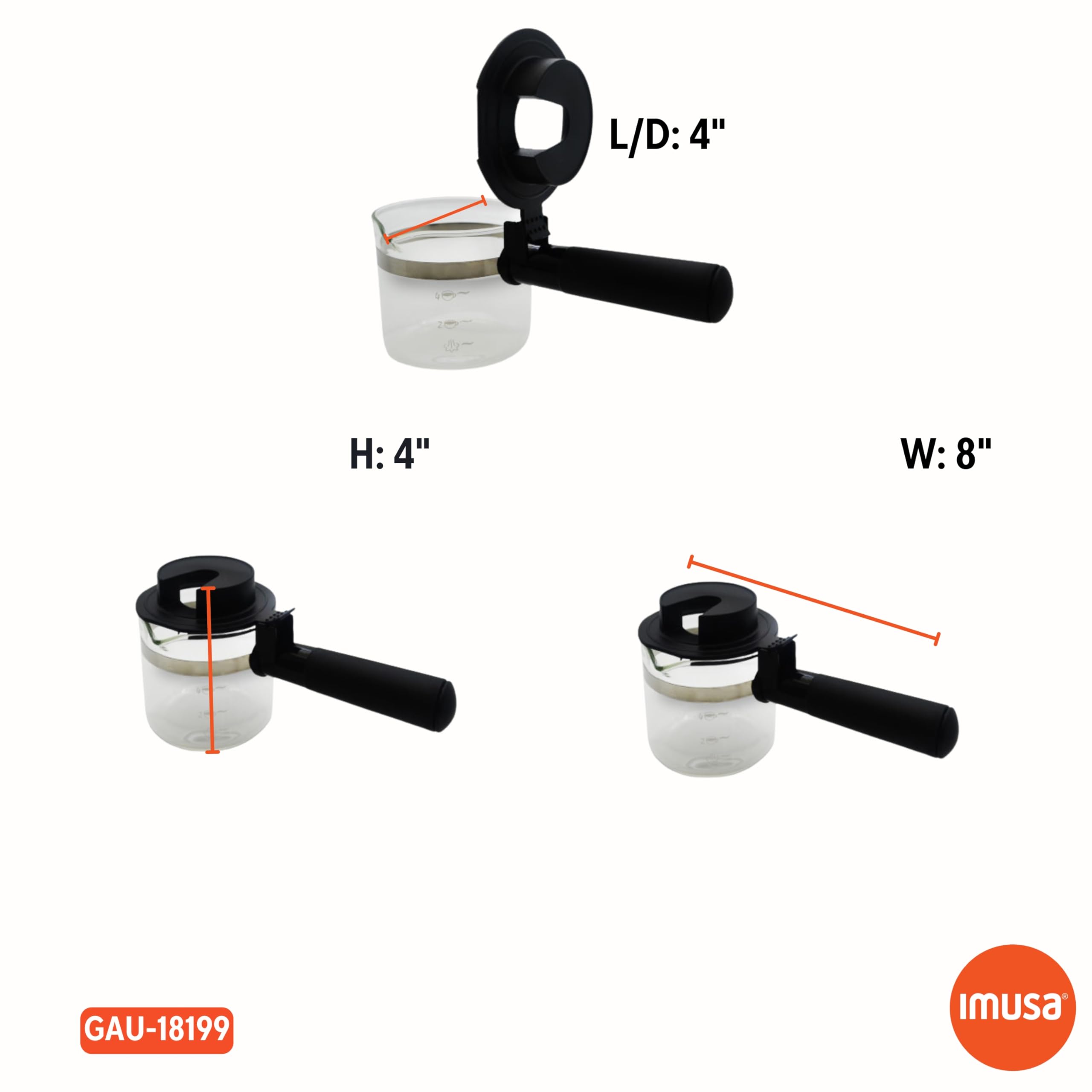 IMUSA 4cup Glass Replacement Carafe with Black Handle - Image 8