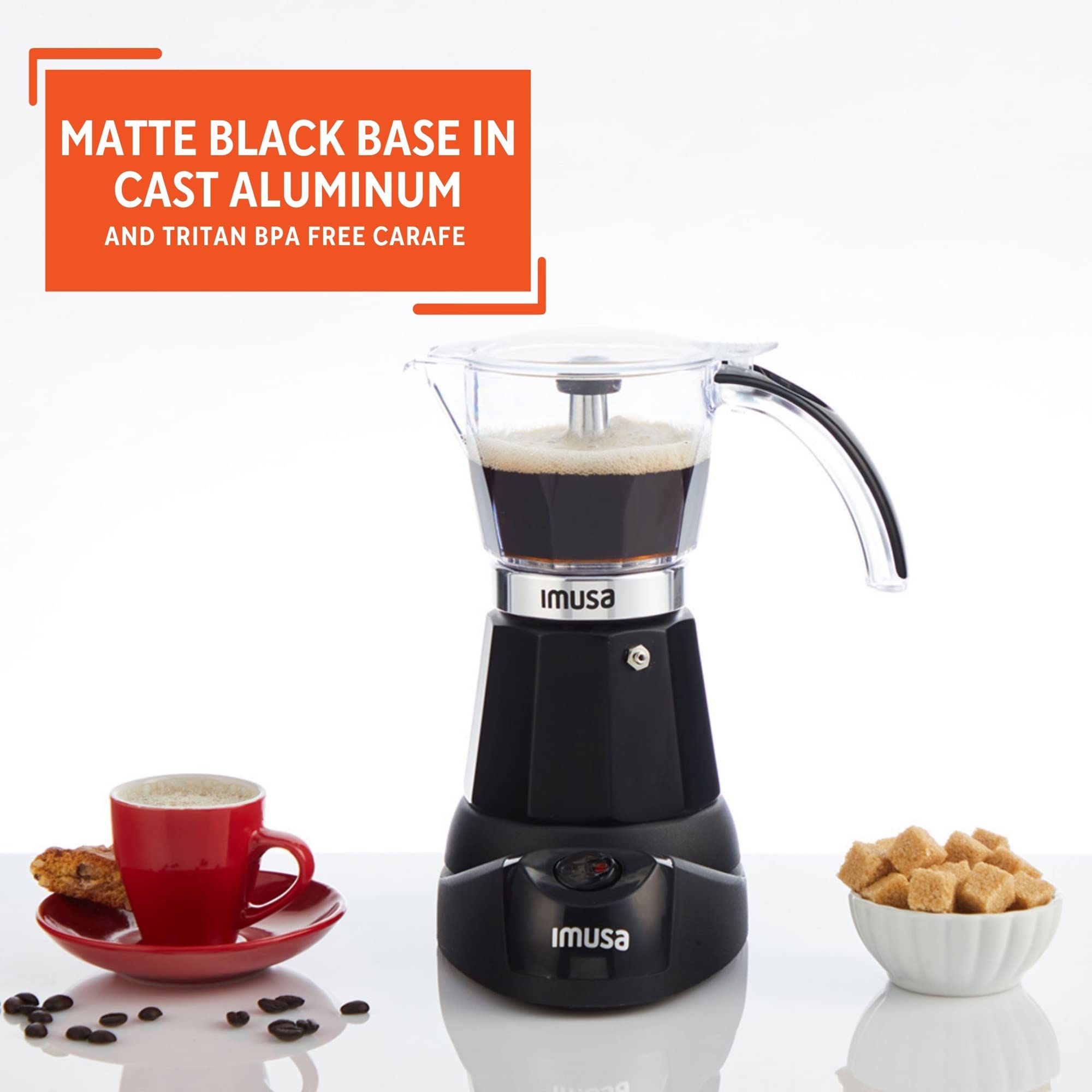 IMUSA 6 or 3 Cup Electric Espresso Maker Black Coffee Machine for Cuban Coffee, Moka and Espresso Drinks - Image 3