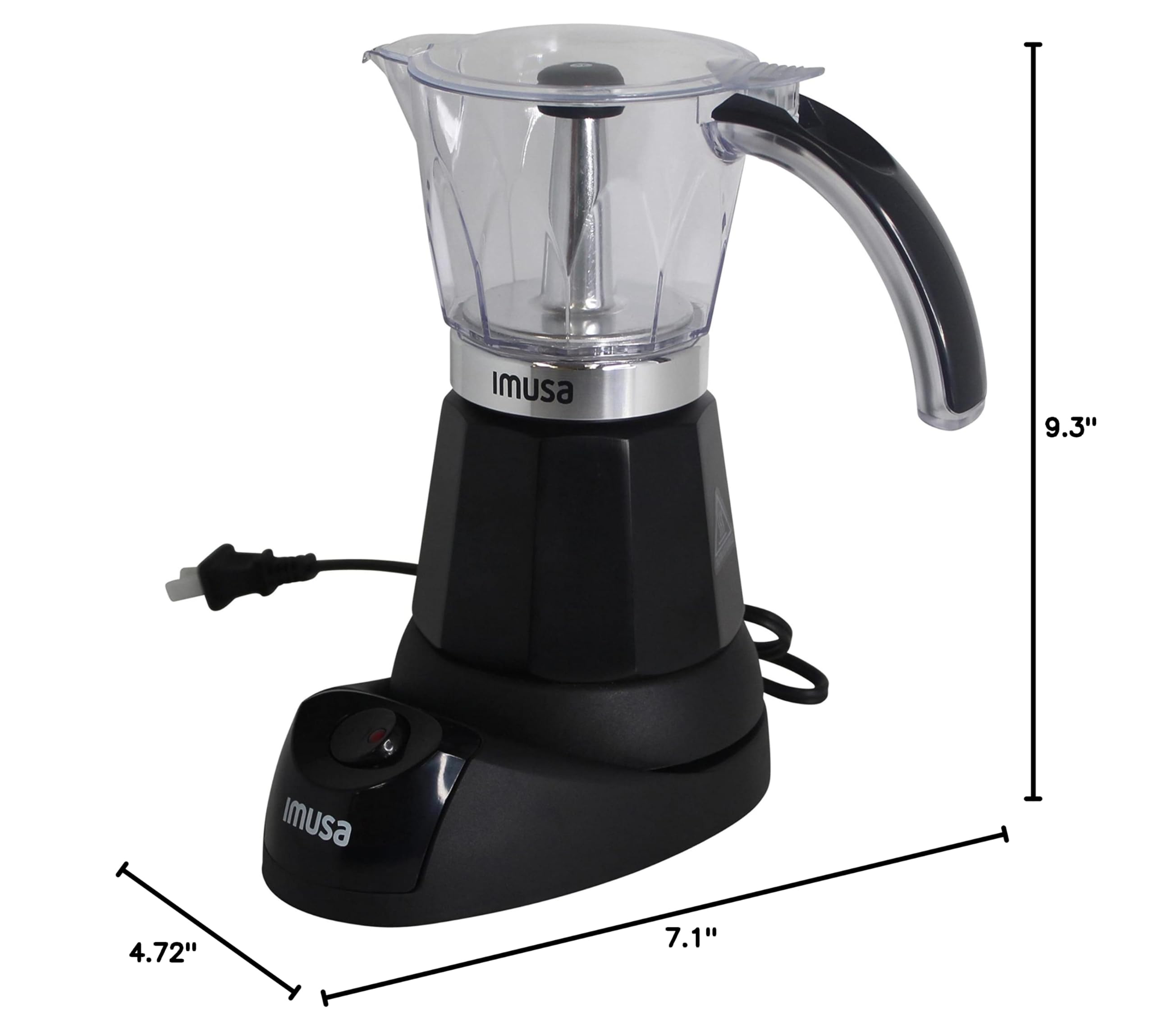 IMUSA 6 or 3 Cup Electric Espresso Maker Black Coffee Machine for Cuban Coffee, Moka and Espresso Drinks - Image 9