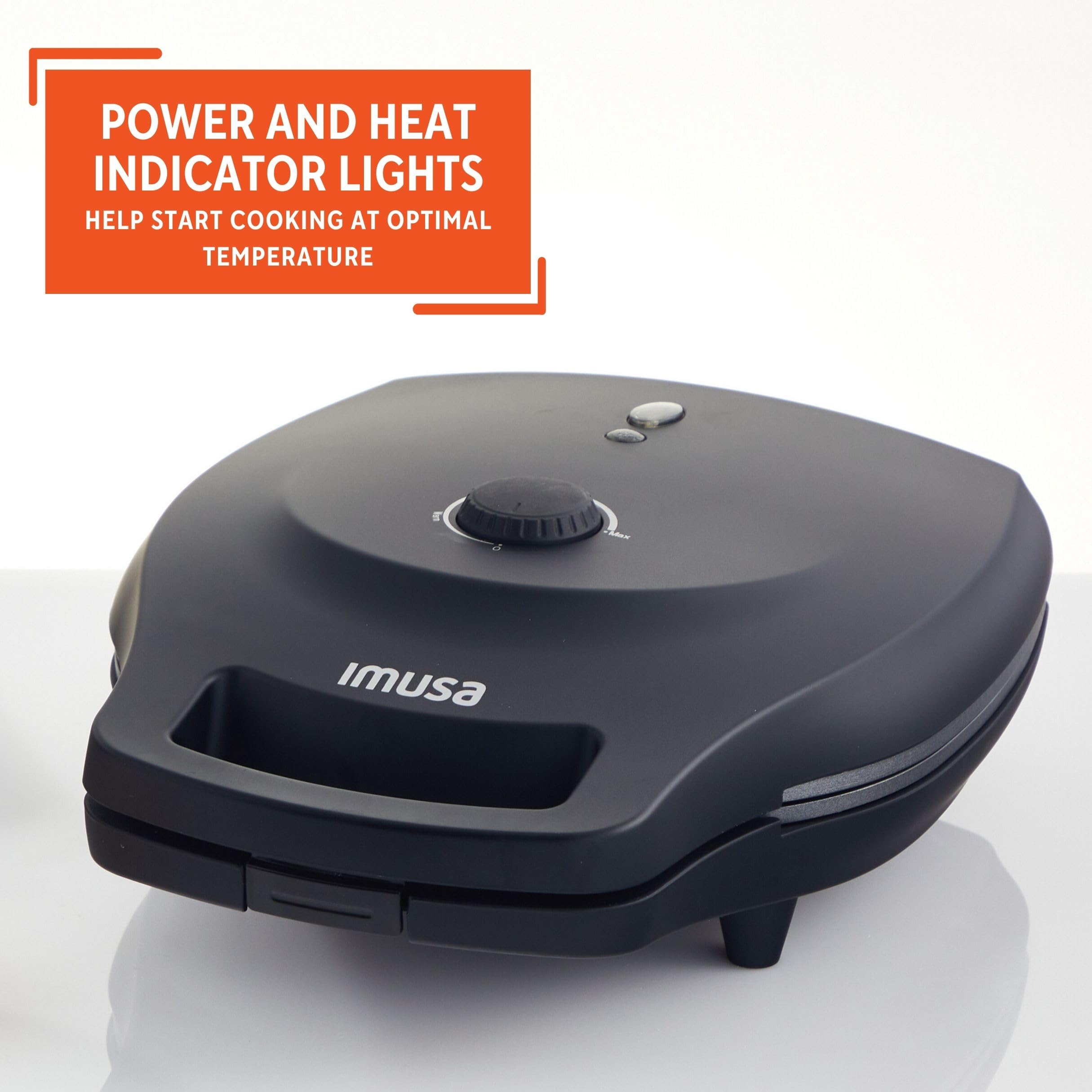 IMUSA 6 Slot Electric Arepa Maker with Temperature Control, Matte Black - Image 5