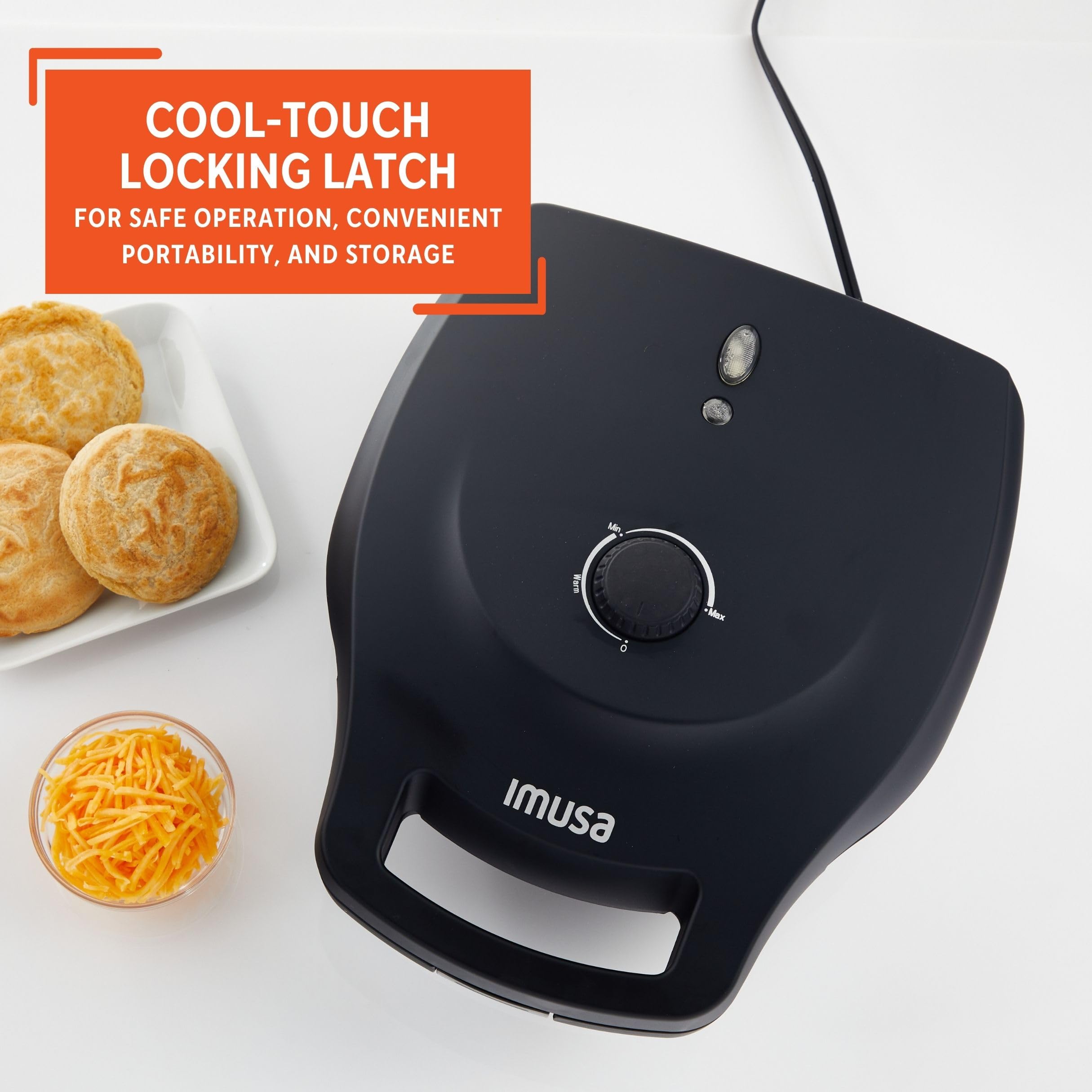IMUSA 6 Slot Electric Arepa Maker with Temperature Control, Matte Black - Image 6