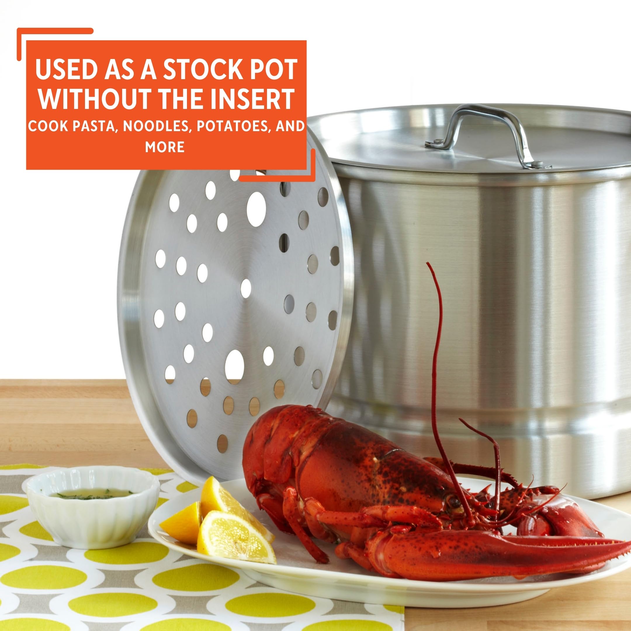 IMUSA Aluminum Steamer Dual Piece Set, 28Qt and 10Qt, Silver - Image 6