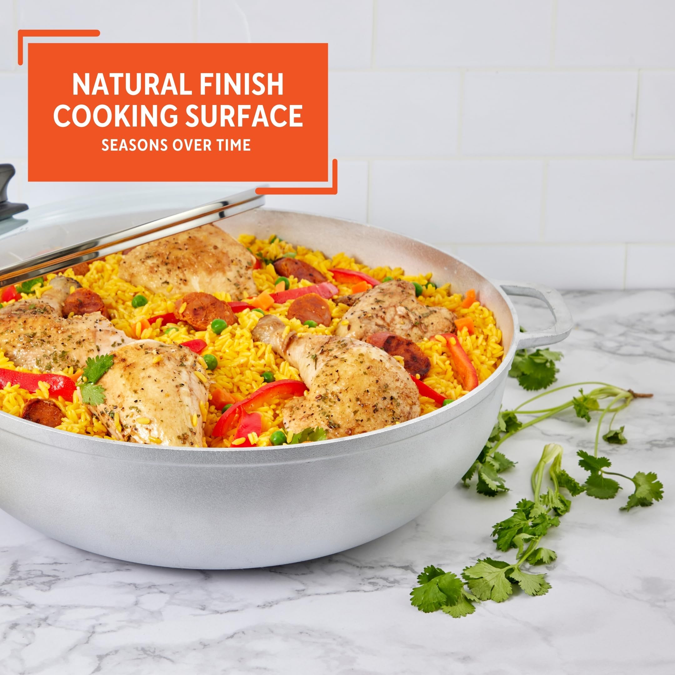 IMUSA Caldero Stock Pot with Glass Lid 11QT, 36cm, Cast Aluminum, Perfect for Serving Big & Medium Groups, Riveted Handles, Made in Colombia, Silver - Image 5