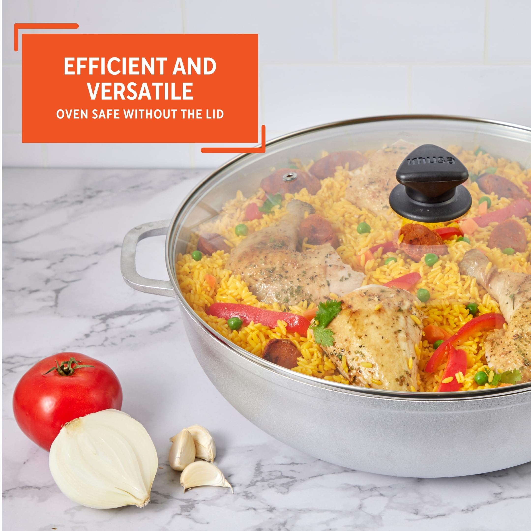 IMUSA Caldero Stock Pot with Glass Lid 11QT, 36cm, Cast Aluminum, Perfect for Serving Big & Medium Groups, Riveted Handles, Made in Colombia, Silver - Image 6