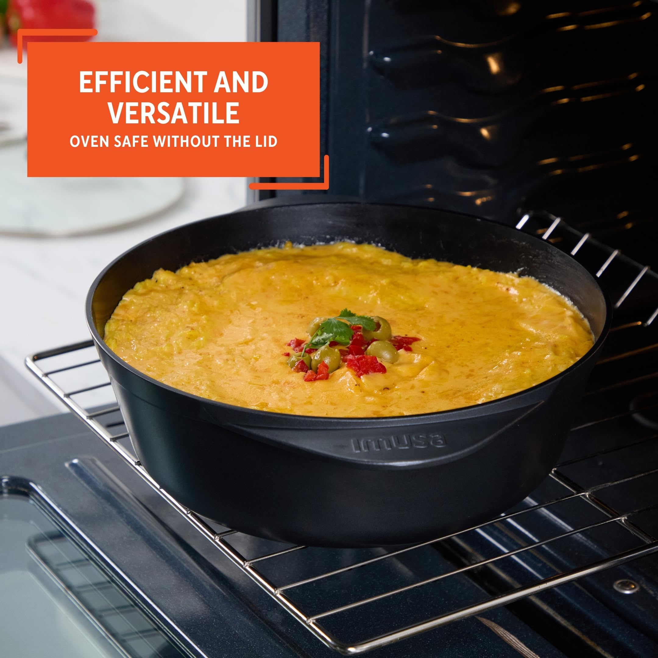 IMUSA Cocotte Cast Aluminum Ceramic Nonstick Caldero with Glass Lid, 7Qt, Black - Image 5