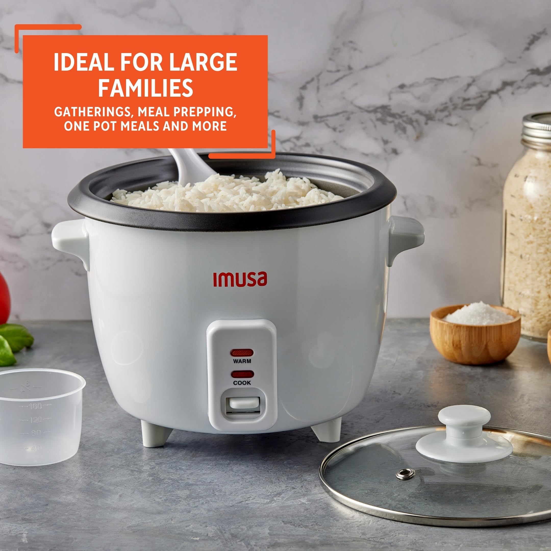 IMUSA Electric Rice Cooker 10 Cup Cooked 5 Cup Uncooked – Ceramic Nonstick Pot, Multi Cooker for Rice, Quinoa, Oatmeal, Stew – Keep Warm – Compact for Kitchen Dorm RV - Image 7