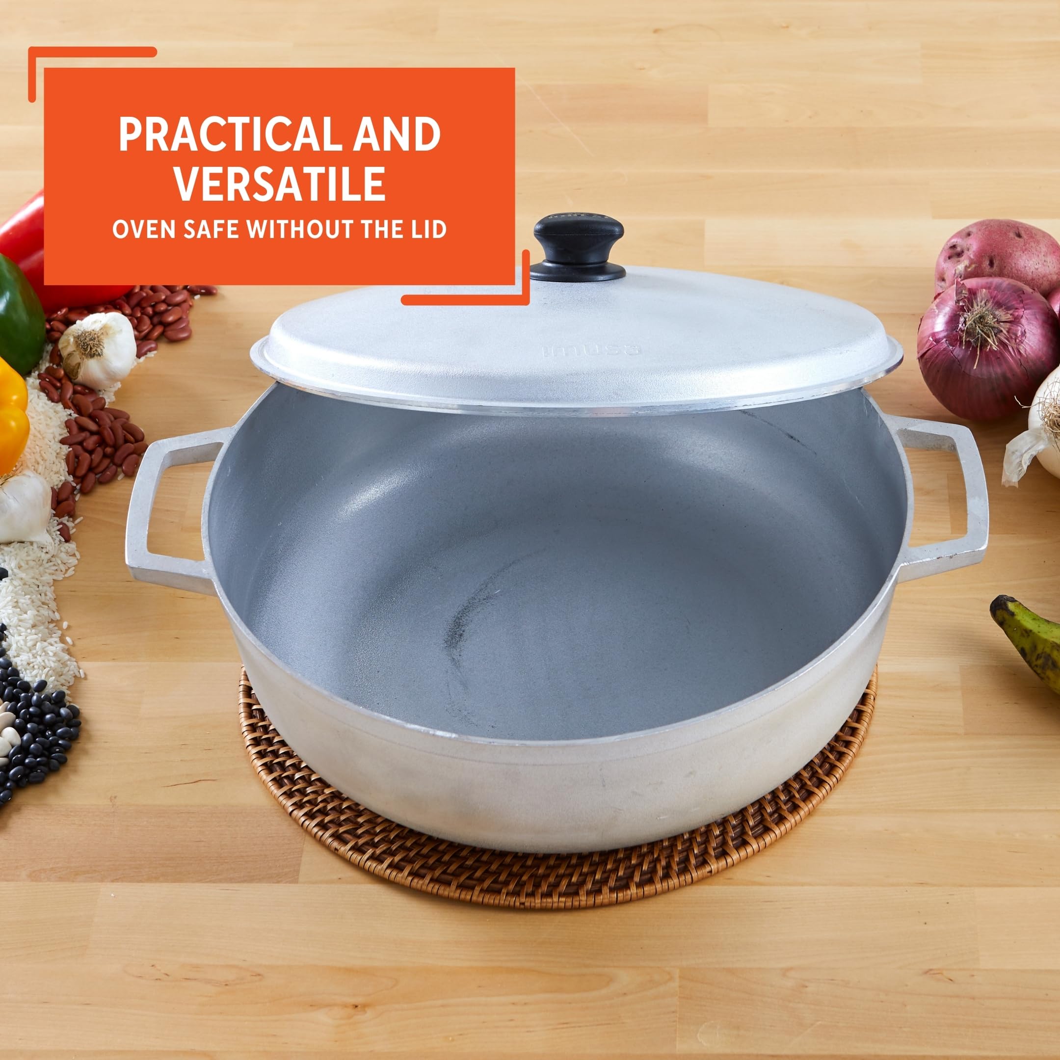 IMUSA GAU-80508 Jumbo Traditional Natural Caldero for Cooking and Serving, 18 Quart, Silver - Image 4