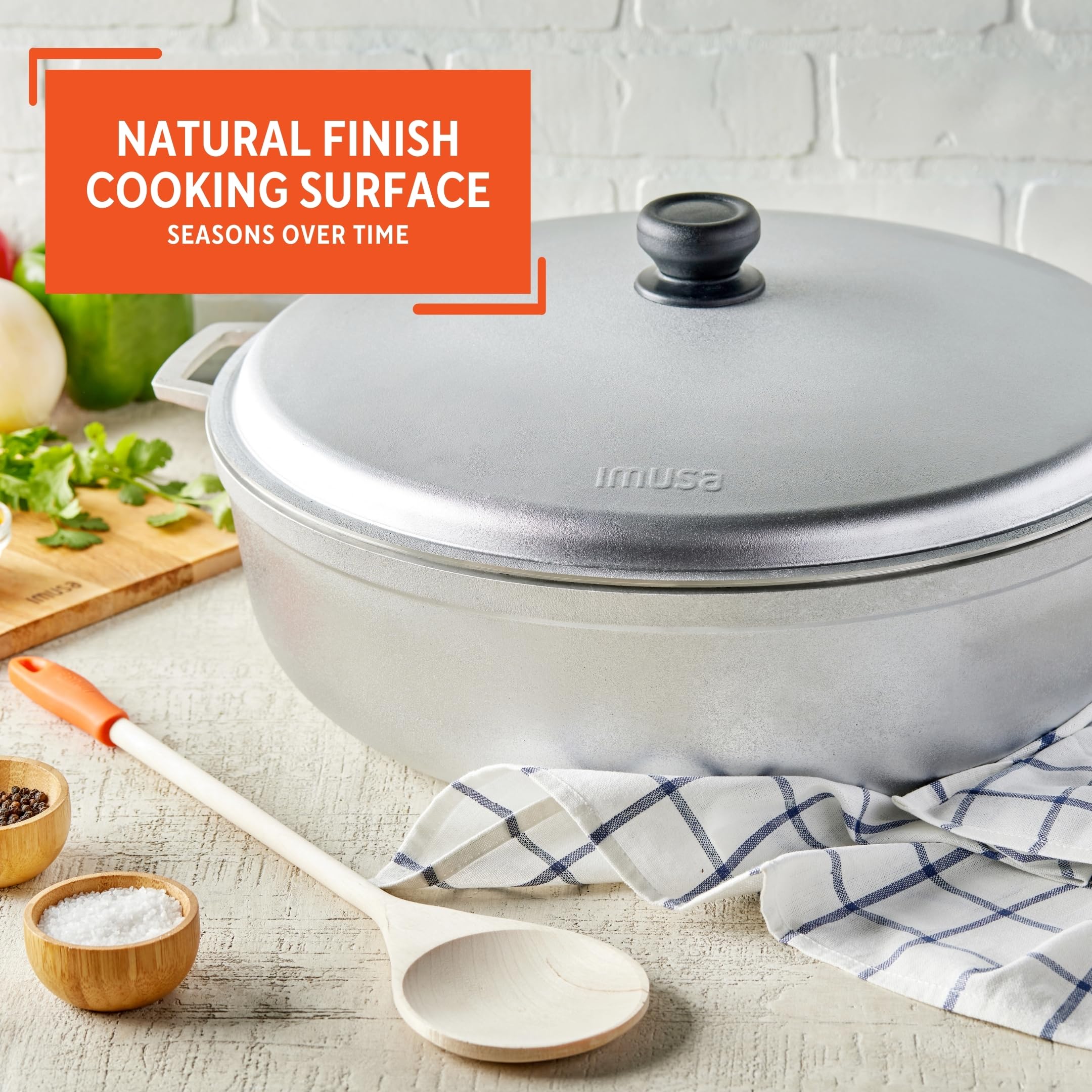 IMUSA GAU-80508 Jumbo Traditional Natural Caldero for Cooking and Serving, 18 Quart, Silver - Image 6