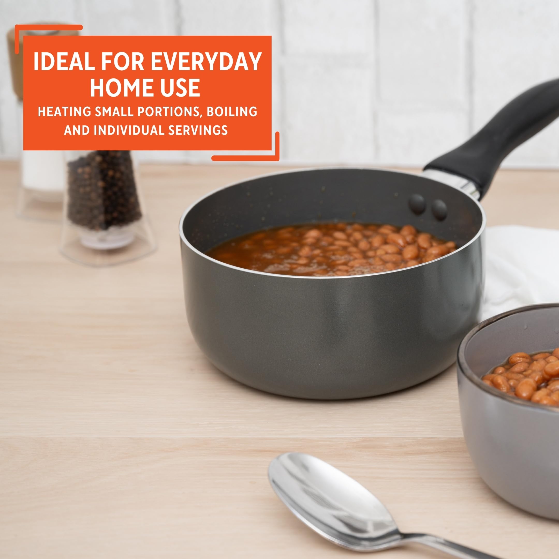 IMUSA Gray Ceramic Saucepan 2.0 Qt Nonstick with Cool-Touch Handle, Small Pot for Sauces, Soups, Stews and More - Image 6