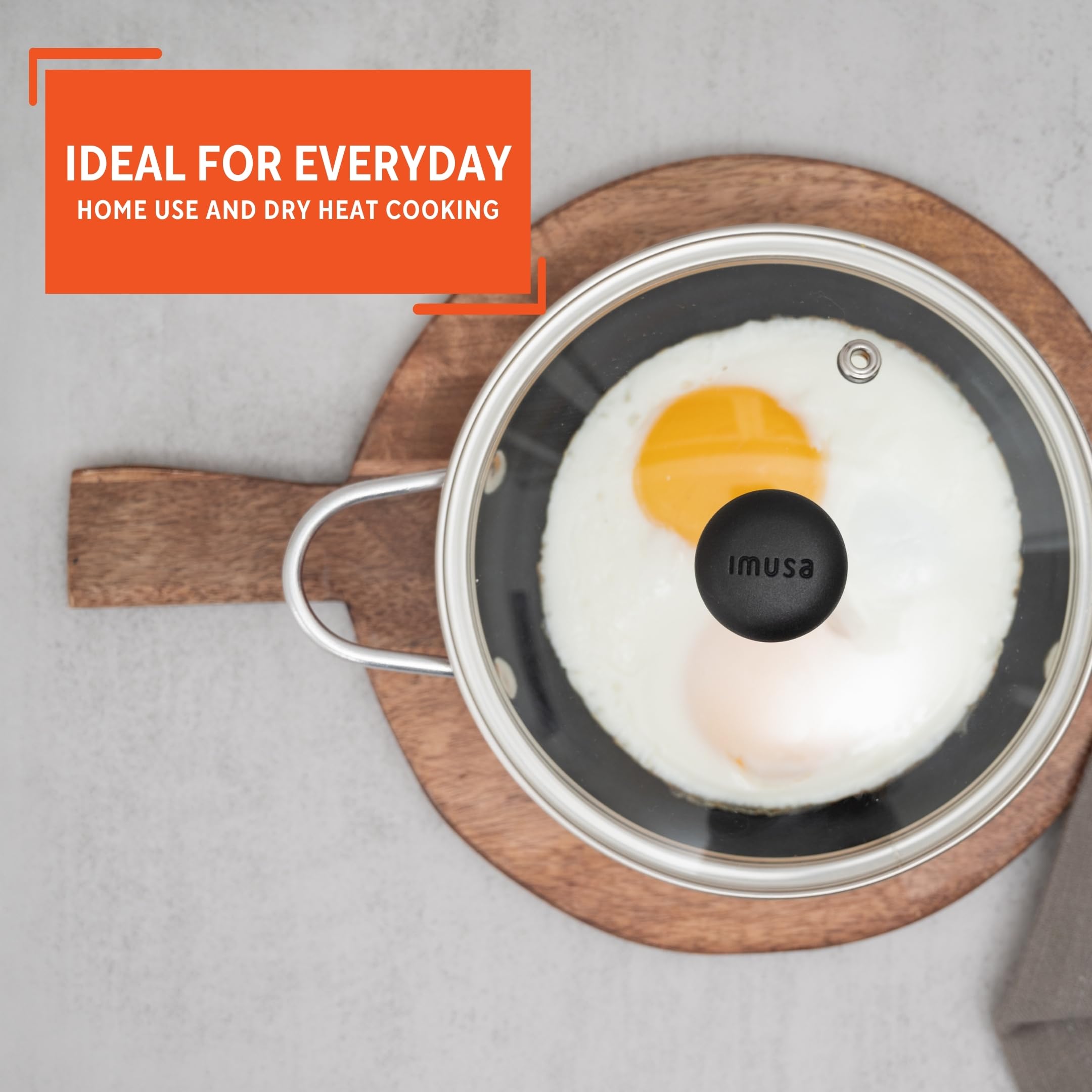 IMUSA Mini Fry Pan 5.8” Nonstick Skillet, Caribbean Red Ceramic Egg Pan with Glass Lid, Small Aluminum Cookware for Single Servings, PFAS Free - Image 7