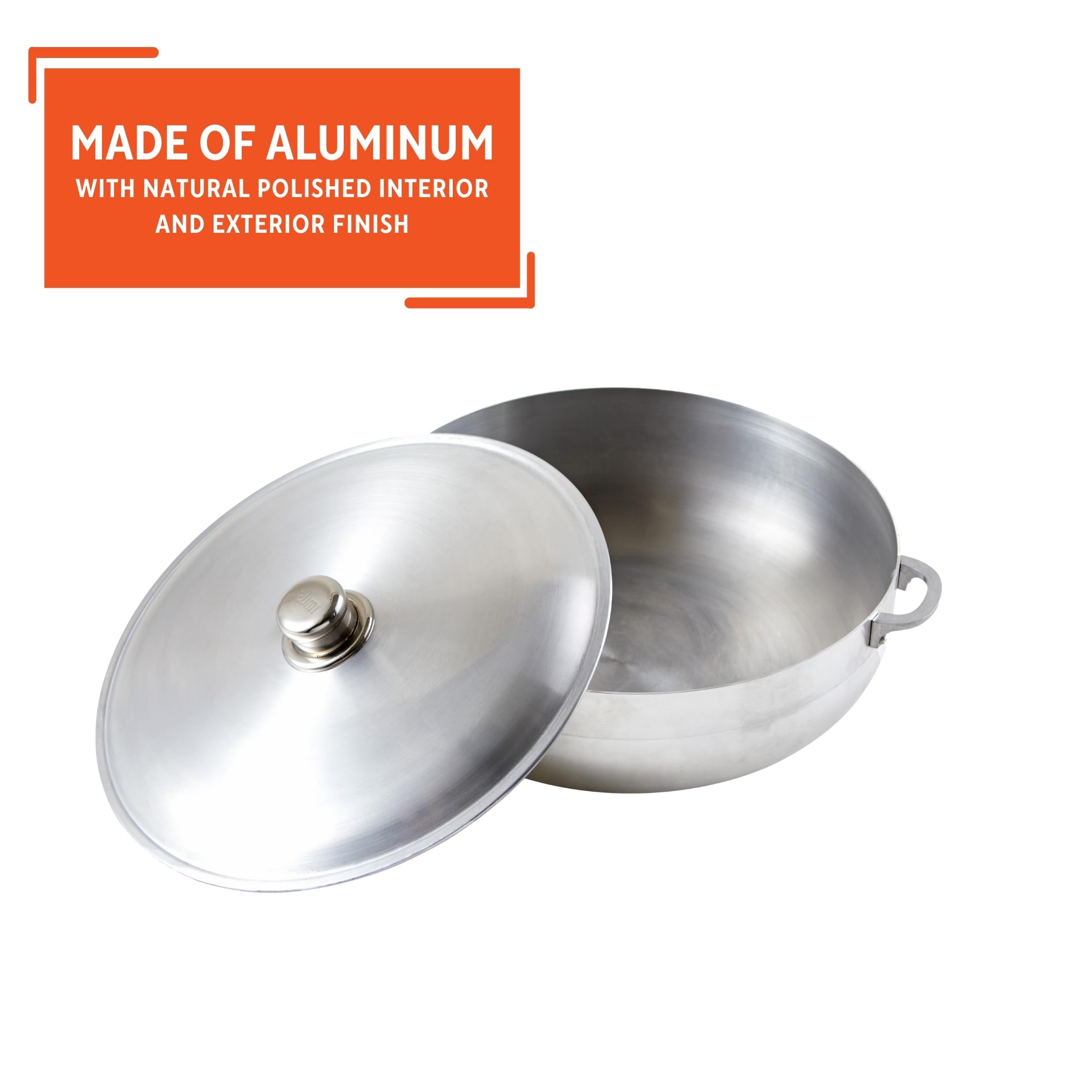 IMUSA Traditional Polished Aluminum Caldero (Dutch Oven) with Lid, 6.9 Quarts, Polished Aluminium - Image 3