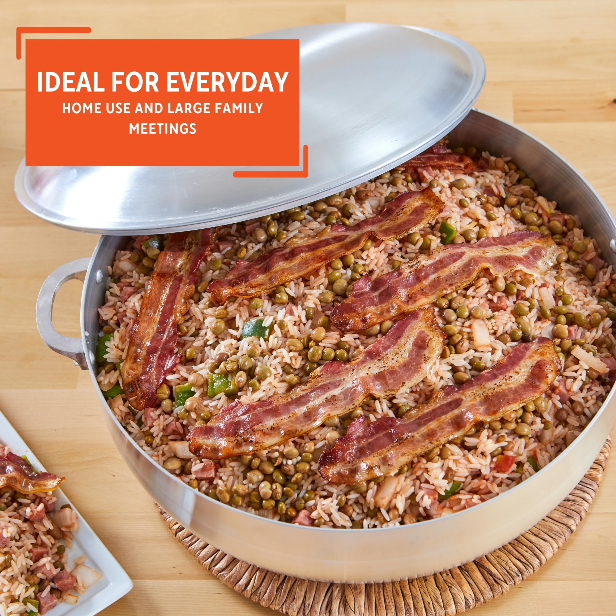 IMUSA Traditional Polished Aluminum Caldero (Dutch Oven) with Lid, 6.9 Quarts, Polished Aluminium - Image 7