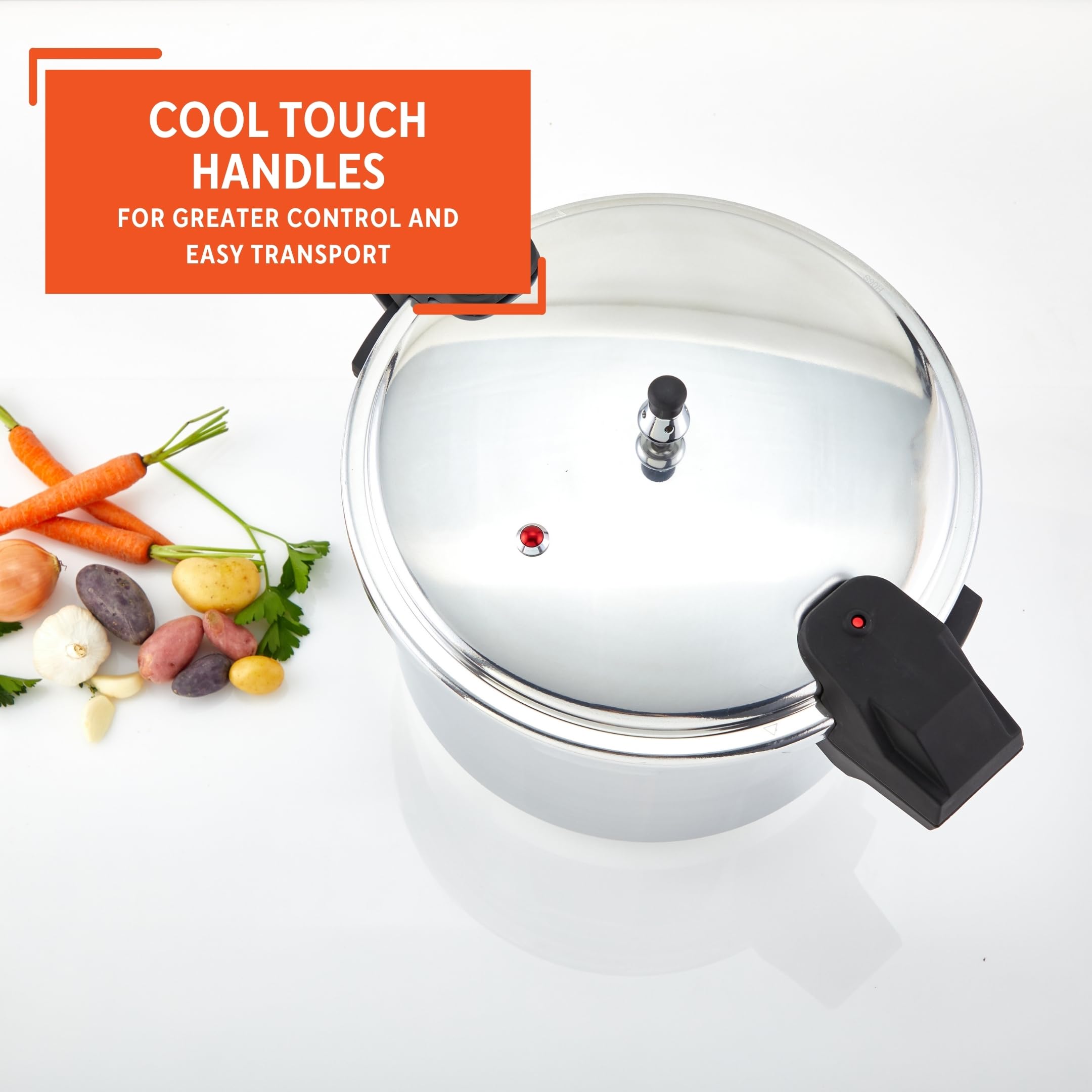 IMUSA USA A417-80808 22Qt Jumbo Stovetop Pressure Cooker with Regulator and Side Handles, Silver - Image 4