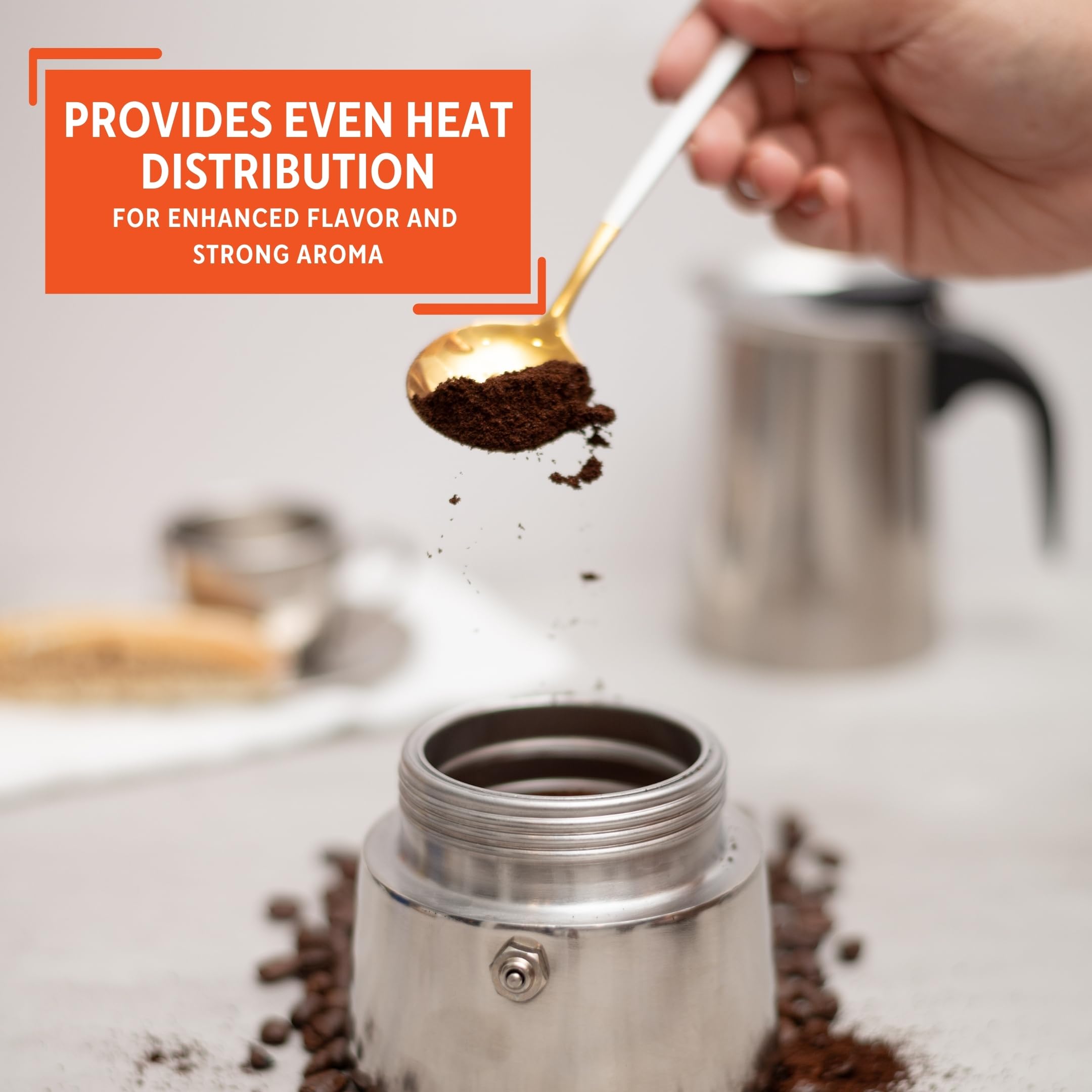 IMUSA USA B120-22061M Stainless Steel Stovetop Espresso Coffeemaker 4-Cup, Silver - Image 5