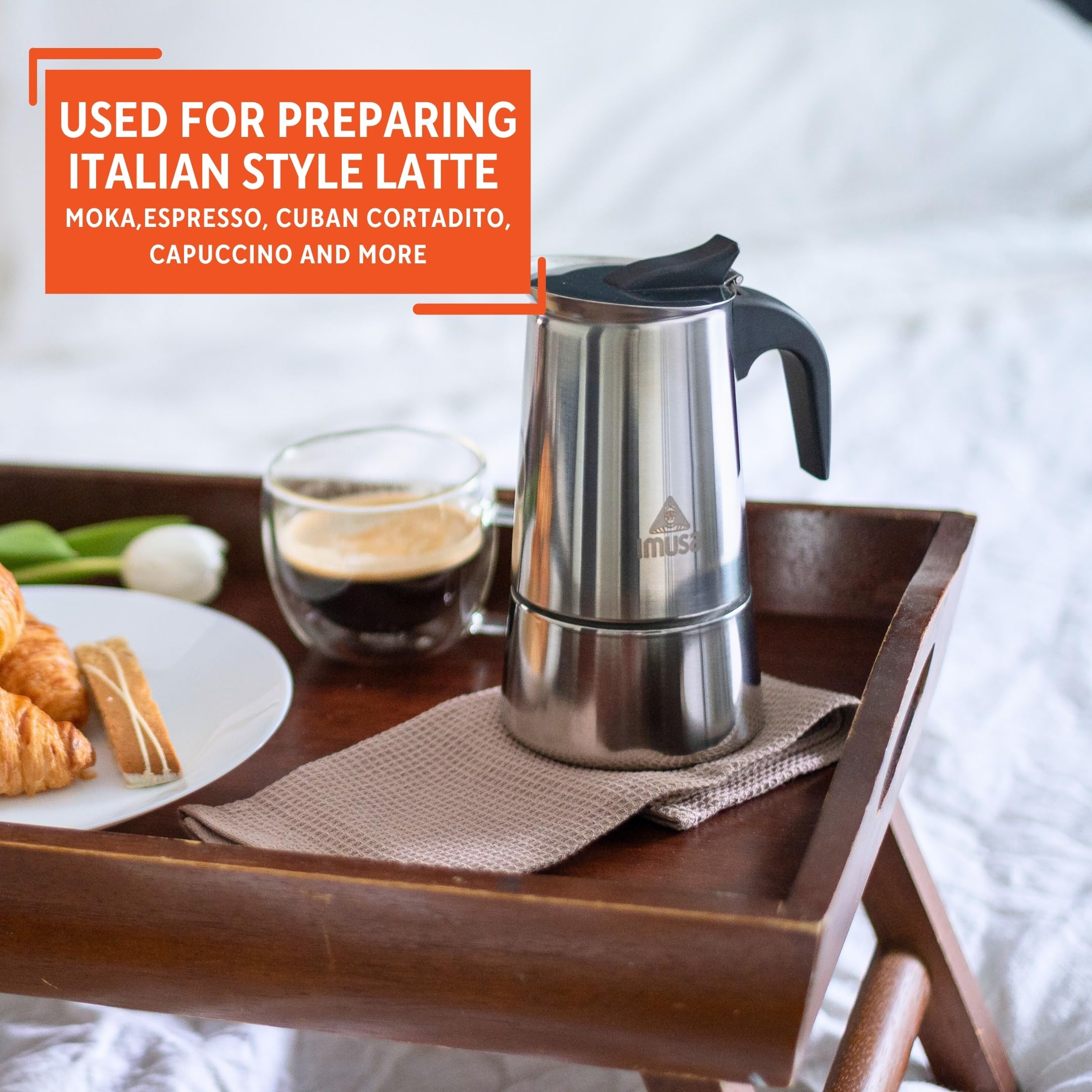 IMUSA USA B120-22061M Stainless Steel Stovetop Espresso Coffeemaker 4-Cup, Silver - Image 6