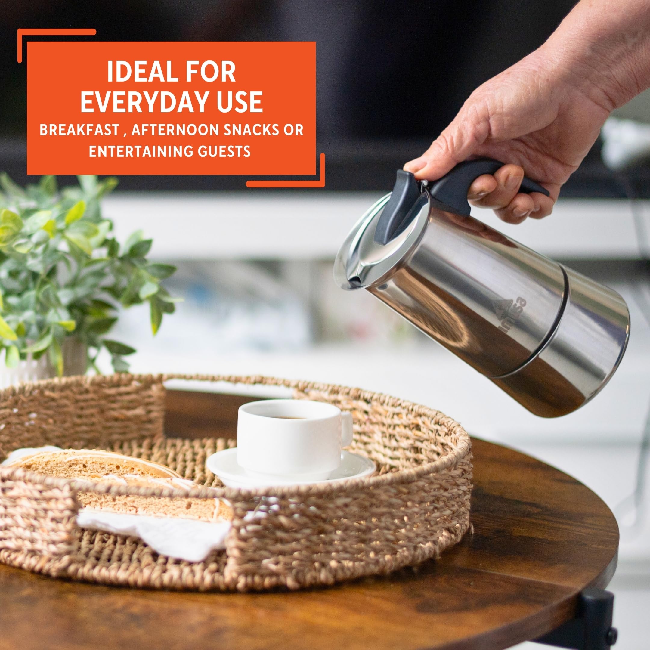 IMUSA USA B120-22061M Stainless Steel Stovetop Espresso Coffeemaker 4-Cup, Silver - Image 7