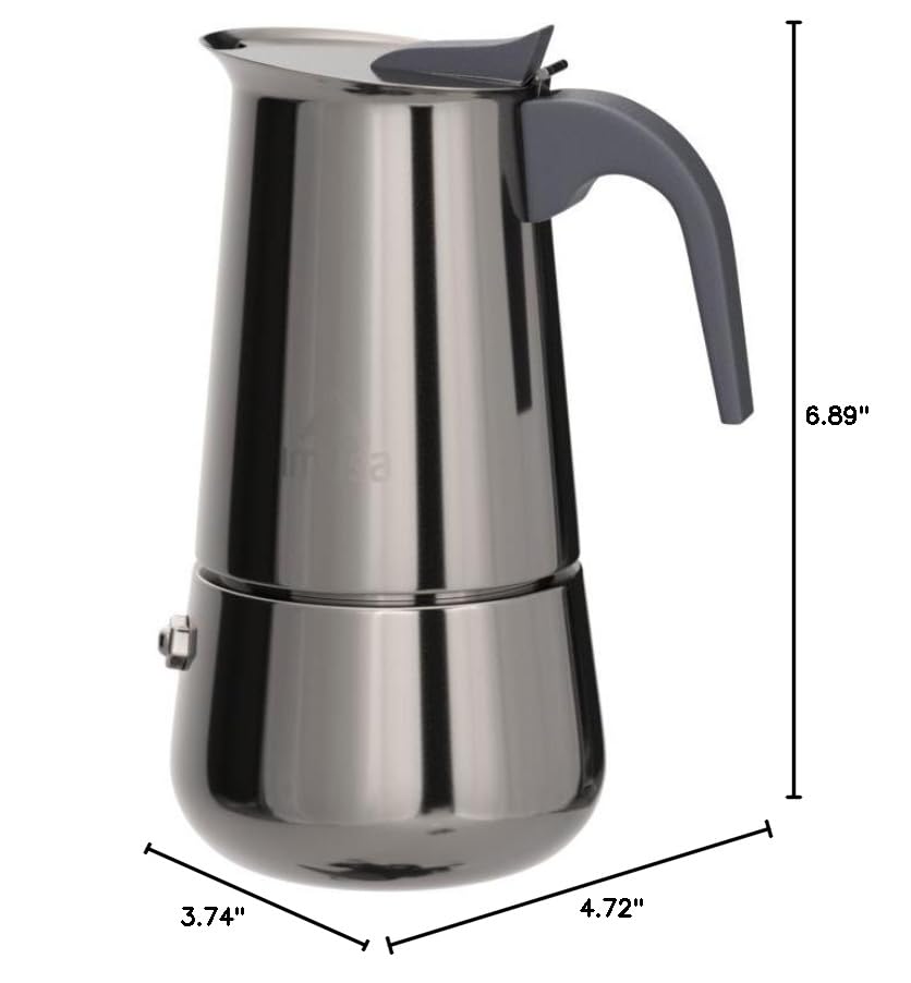 IMUSA USA B120-22061M Stainless Steel Stovetop Espresso Coffeemaker 4-Cup, Silver - Image 8