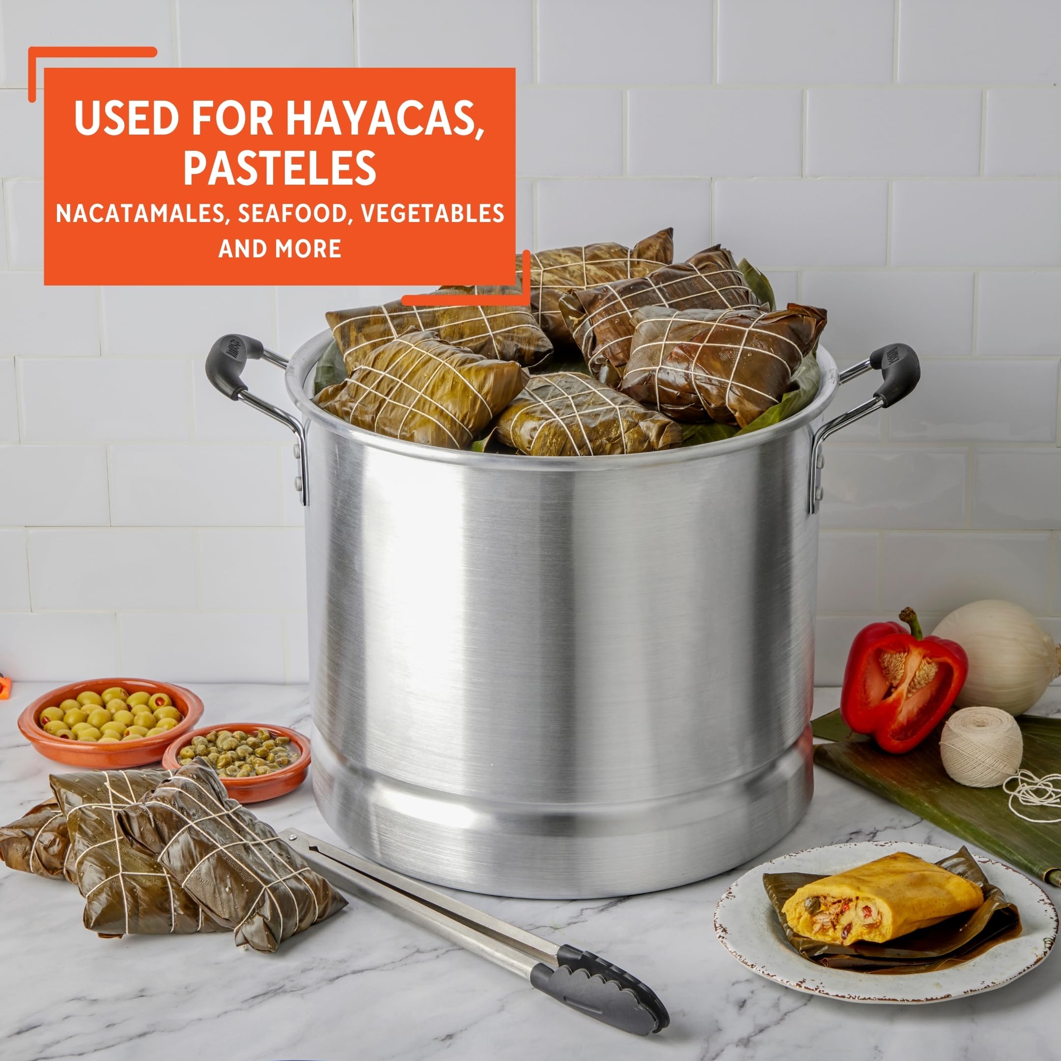 IMUSA USA Steamer with Glass Lid 20-Quart, Silver - Image 7